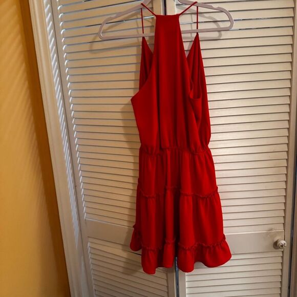 Elegant Red Halter Dress - Picture 7 of 12